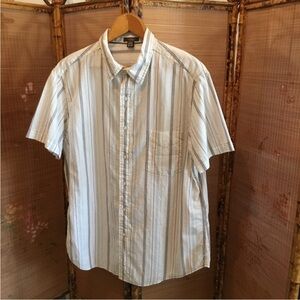 Arizona Jean Company shirt stripe collar short sleeve cream casual XL Immortal